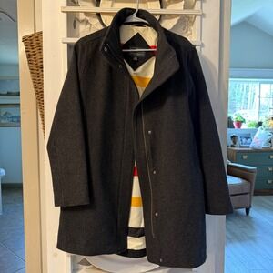 Pendleton Womens Wool Blend Glacier Stripe Lined Car Coat Gray 1219549 Small